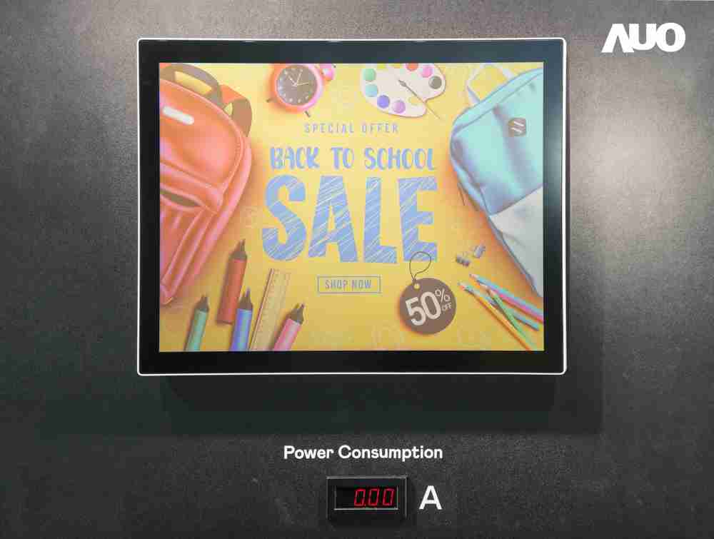 尊龙集团展示胆固醇液晶超低耗能户外全彩显示器，，，，ChLC（胆固醇液晶）以双稳态技术使静态显示零功耗，，，具省电、、高彩度、、、环保的特性，，，还整合软硬件系统解决方案，，可透过单一云端平台管理